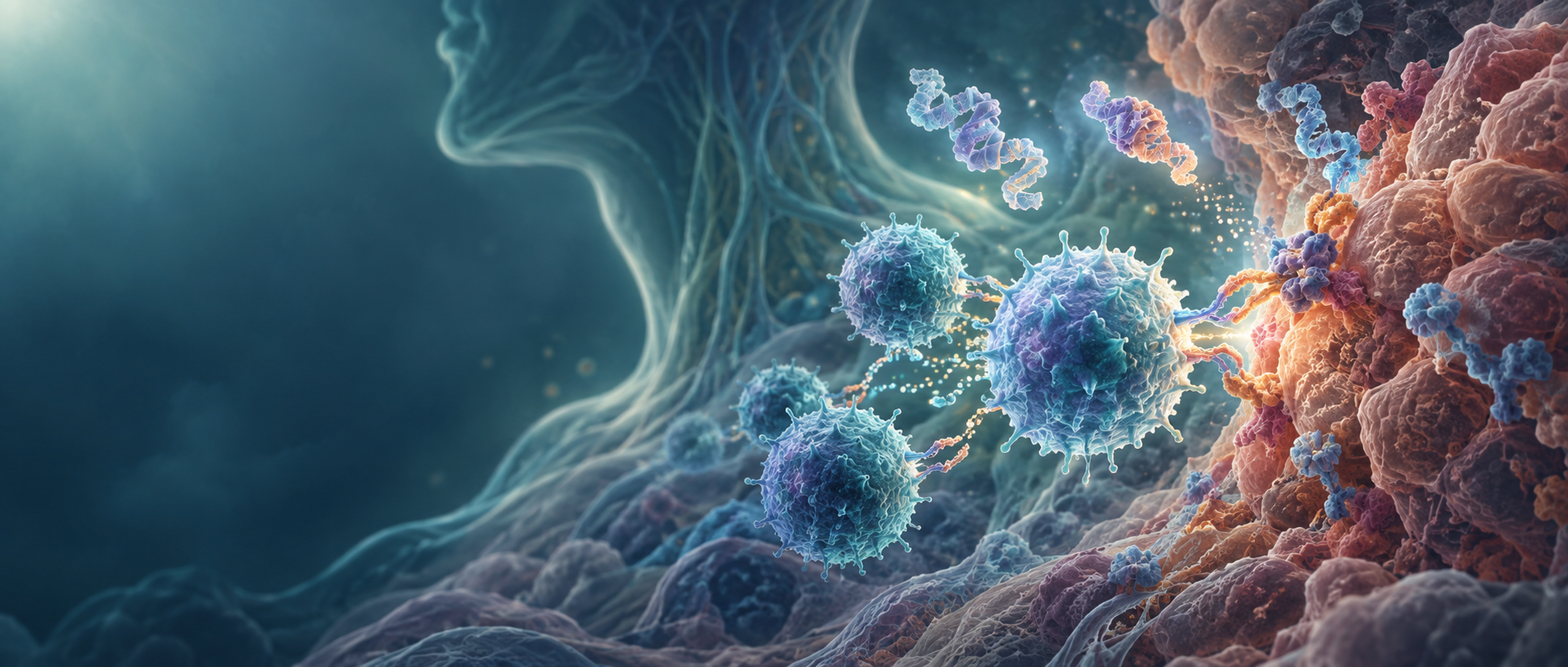 HPV16靶向治疗性疫苗与T细胞识别的医学艺术插图